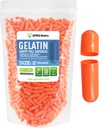 XPRS Nutra Taille 2 Capsules vides - 1000 Compte Capsules de gélatine vides - Pills Bricolage Capsule Remplissage - Pure Pilule Gel Caps pour Do-It-Youlf Suppléments (Orange)