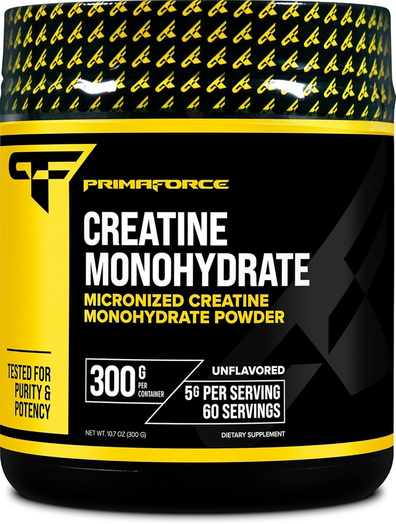 Primaforce Creatin Monohydratpulver, 300 Gramm - Micronized, Glutenfrei, Non-GMO