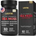 Organic Irish Sea Moss Capsules: Sea Moss 10500mg Black Seed Oil 6000mg Turmeric 3000mg Ashwagandha 3000mg Bladderwrack 3000mg Burdock Root 3000mg Ginger für Skin Gut Health Superfood 60 Kapseln
