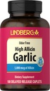 Lindberg Knoblauch Ergänzung Pillen | 500mg | 100 Caplets | Odorless mit High Allicin (5000mcg) | Allium Sativum Extract | Non-GMO, Glutenfrei