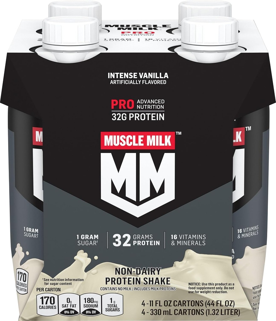 Muscle Milk Pro Series Protein Shake, Intensiv Vanille, 4 Zähler