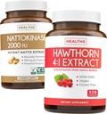 Nattokinase & Hawthorn (4-Monats-Versorgung) Nattokinase Berry Harmony - Nattokinase 2000 FU Leistungsstarke natürlich ernährte Sojabohnen (4-Monats-Versorgung) & Hawthorn Berry 4:1 Extrakt - Vegan und Non-GMO