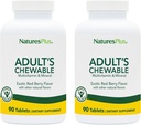 NaturesPlus Adult's Chewable, Exotic Red Berry Flavor - 90 Tabletten, Paket von 2 - Multivitamin & Mineral Supplement - Vegetarisch, Glutenfrei - 180 Gesamt Servierungen