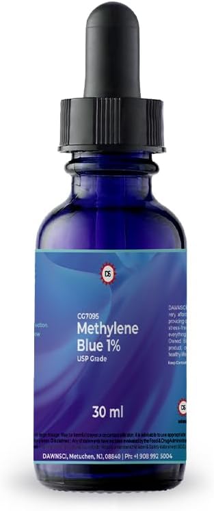 Methylen Blau 1% 30 mL Glastropfen Flasche |USP-Grad Methylthioninium Chloride Flüssigkeit | für Gehirnfunktion & Kognitive Gesundheit | Kein Formaldehyd