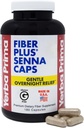 Yerba Prima Fiber Plus Senna Capsules, 180 Count - Gentle Overnight Relief, USA Made, Non-GMO, für Short-Term Verwendung zur Wiederherstellung der Regelmäßigkeit