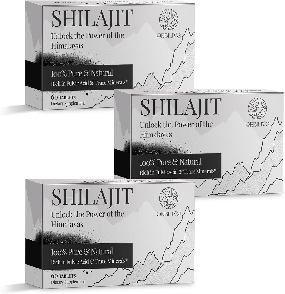 30.000 MG Shilajit Tablets, 100% Shilajit Pure, Himalayan Organic, Shilajit für Männer und Frauen Reich an Fulvic Acid & 85+ Trace Minerals, Shilajit Ergänzung für Energie und Immunsystem, 180 Zähler