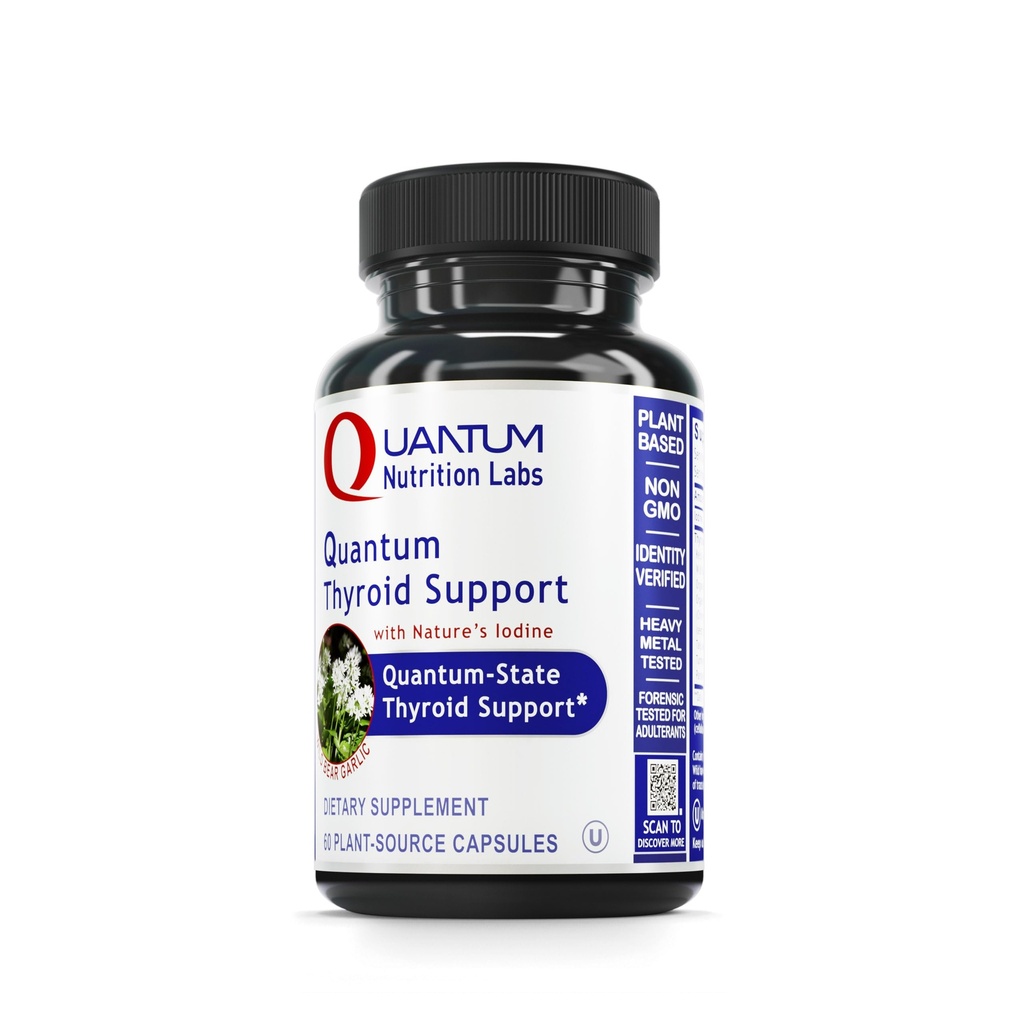 QNL Quantum Thyroid Support Supplement - Pure Thyroid Support Complex - Aids Hormonal Balance für Frauen und Männer - Vegan Thyroid Complex - Features Iodine - 60 Pflanzen-Source-Kapseln