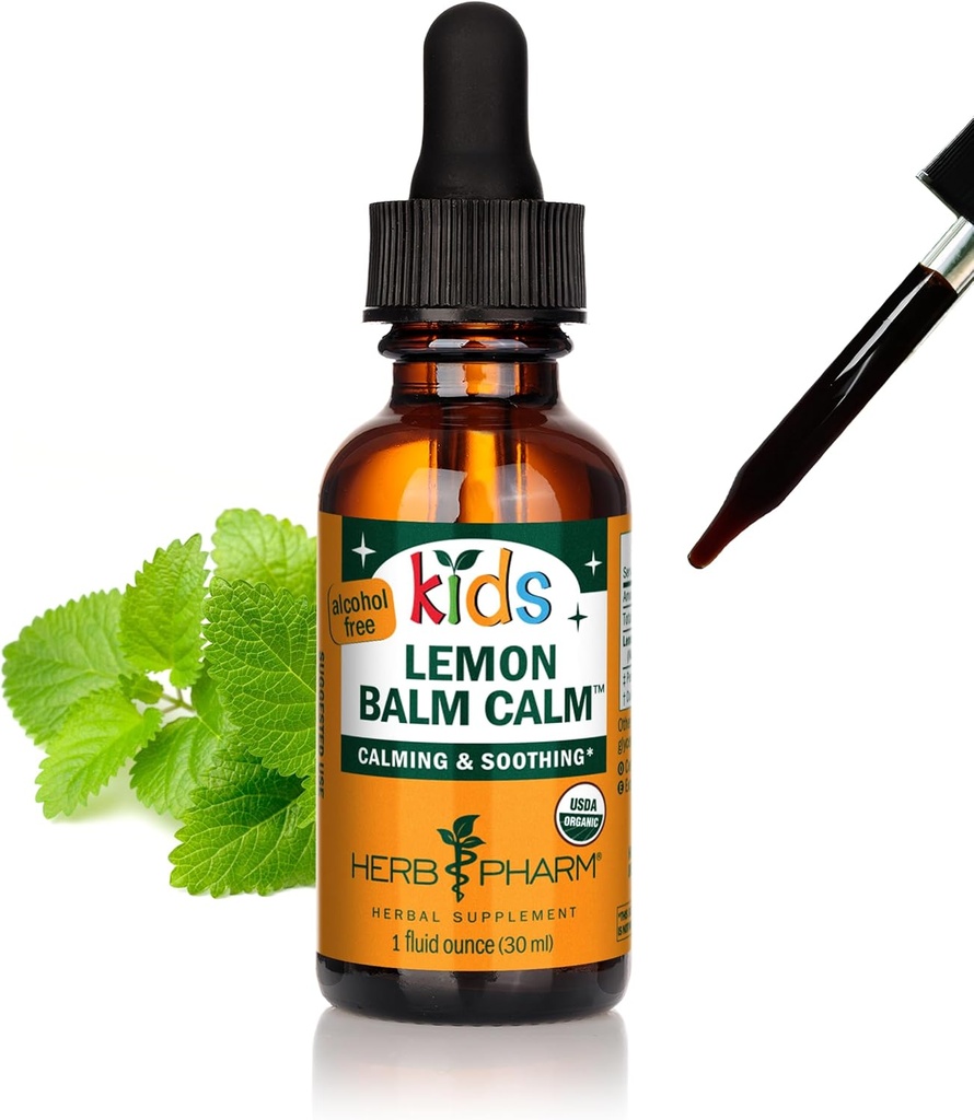 Herb Pharm Kids Certified-Organic Alcohol-Free Lemon Balm Calm Liquid Extract, 1 Unze (GLKLEMON01)