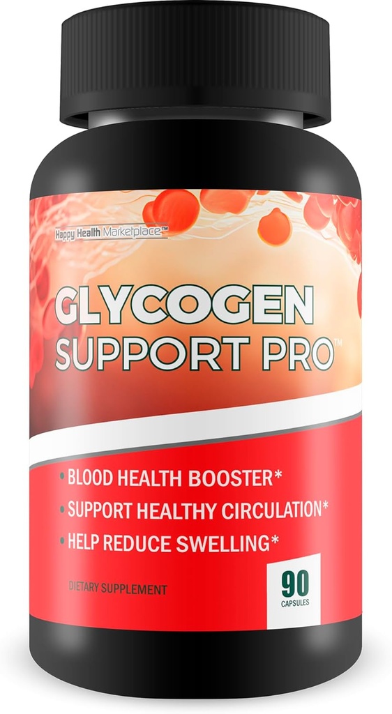 Glycogen Support Pro - Our Best Pancreas Support Antioxidant Blood Health Blood Circulation Supplements - Blood Supplement W/Magnesium Turmeric Vitamin D Vitamin C D Zinc Blood Balance Blood Booster
