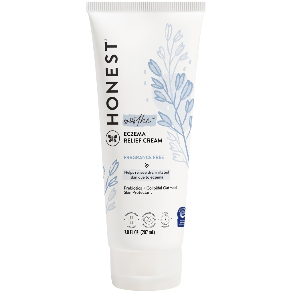 L'honnête société Eczema apaisant thérapie crème et protecteur de peau naturellement dérivé doux pour bébé prébiotiques Colloïdal Oatmeal 7 oz