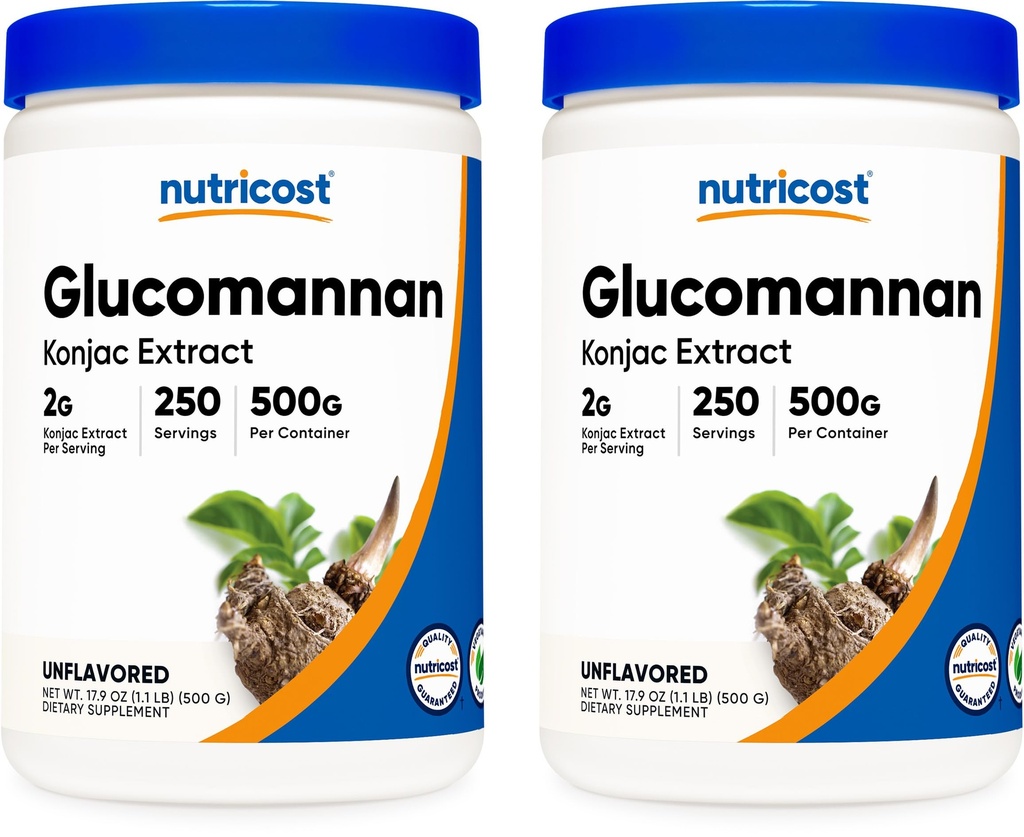 Nutricost Glucomannan Pulver 500G (2 Flaschen)