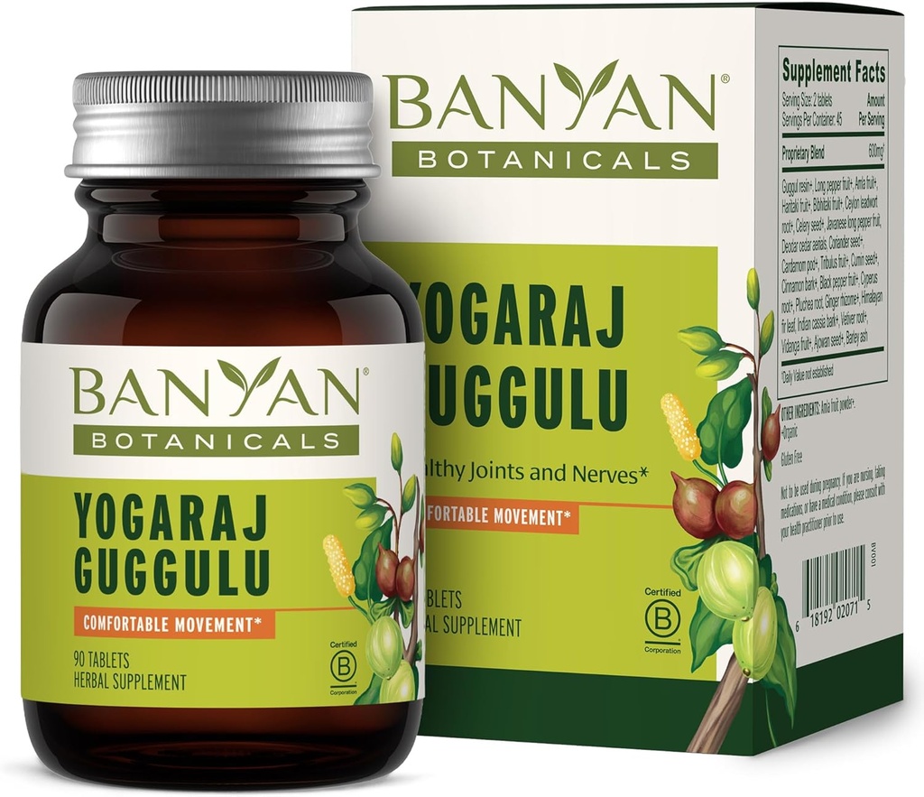 Banyan Botanicals Yogaraj Guggulu – Organic Joint Support Supplement ---Ayurvedic Blend for Support The Skeletal and Neuromuscular Systems* – 90 Tablets – Non-GMO, Sustainable Sourced, Vegan