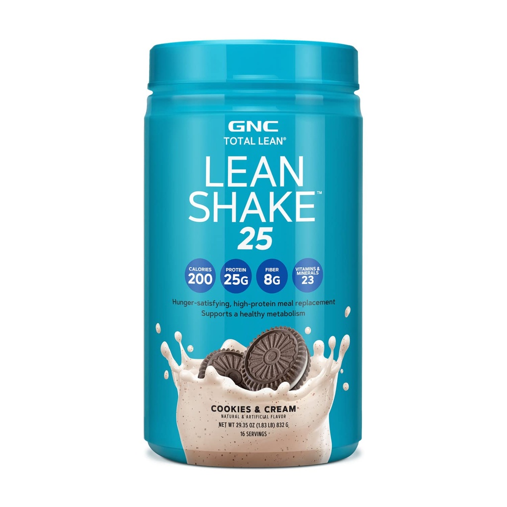 GNC Total Lean | Lean Shake 25 Protein Pulver | High-Protein Meal Ersatz Shake | Cookies und Creme | 16 Servierungen