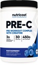 Nutricost Pre-C Pre-Workout Complex avec Créatine (Blue Rasberry) 30 portions en poudre - Boost Fintess Routines, 450g