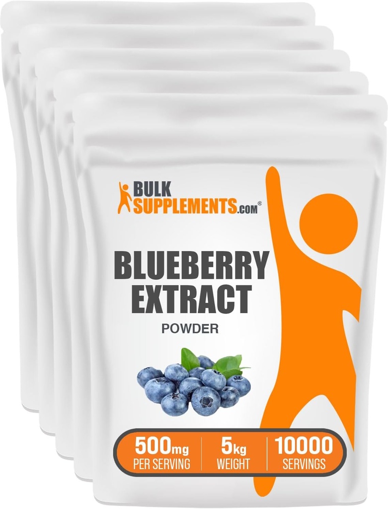 BulkSupplements.com Blueberry Extract Powder - Blueberry Extract for Baking - Anthocyanin Supplement - Antioxidants Supplement - Wild Blueberry Powder - Smoothie Powder (5 Kilogramm - 11 lbs)