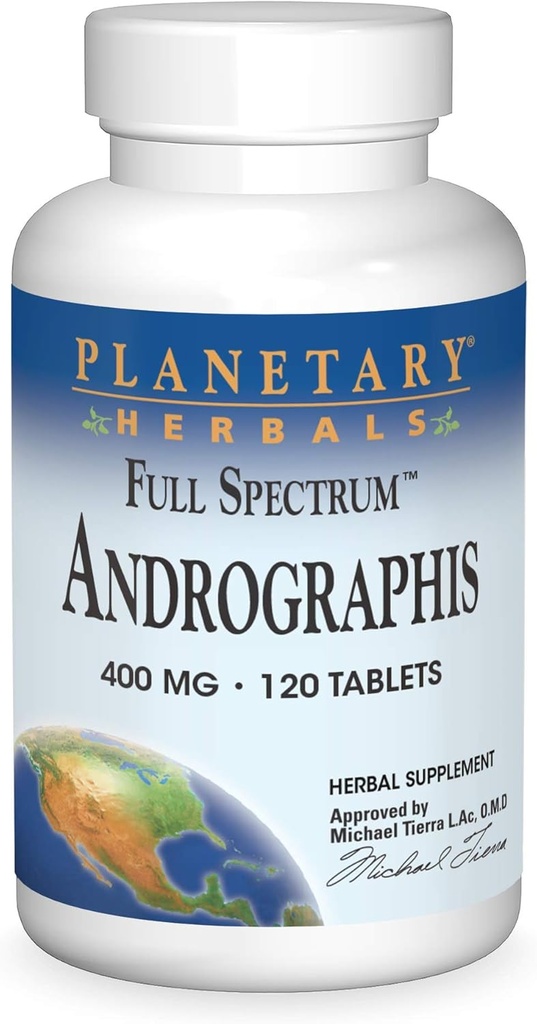 Planetarische Kräuter Vollspektrum Andrographis 400mg Unterstützung Gesunde Verdauungs-, Herz-Kreislauf- & Unrinary-Systeme - Unterstützung für gesunde Leber- und Immunfunktion - Ayurvedic Herb - 120 Tabletten