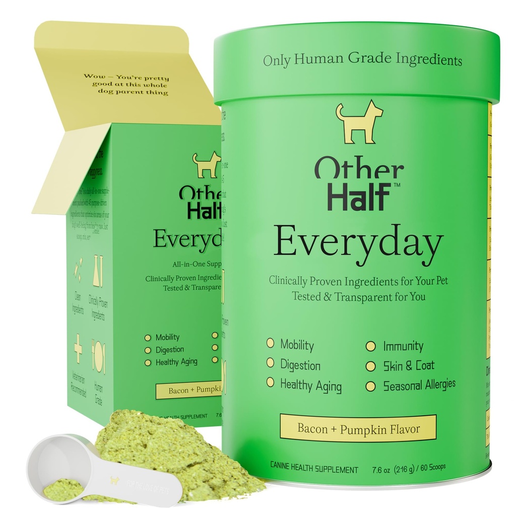 Andere Halb jeden Tag - Hund Multivitamin Supplement - Tägliche Gelenk, Gut, Allergie, Immune, Harnwege-Unterstützung, Haut, Mantel &amp; Mehr - Glucosamin, Chondroitin, Omega 3 & Probiotics | 45 Wirkstoffe