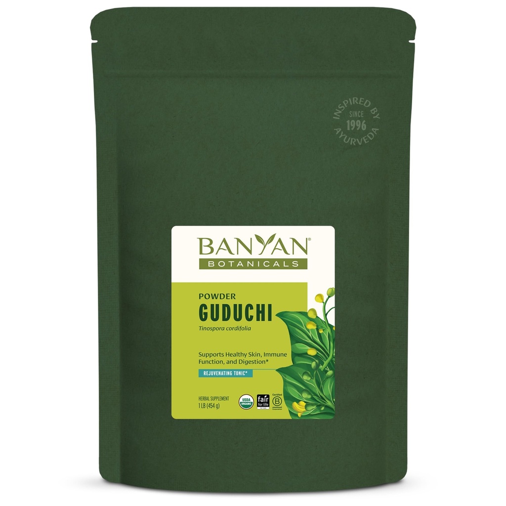 Banyan Botanicals Bio Poudre Guduchi – Supplément Santé Immune Biologique – pour Détox naturel, Digestion équilibrée et peau saine* – 1 lb – Non-OGM source durable Vegan FFL
