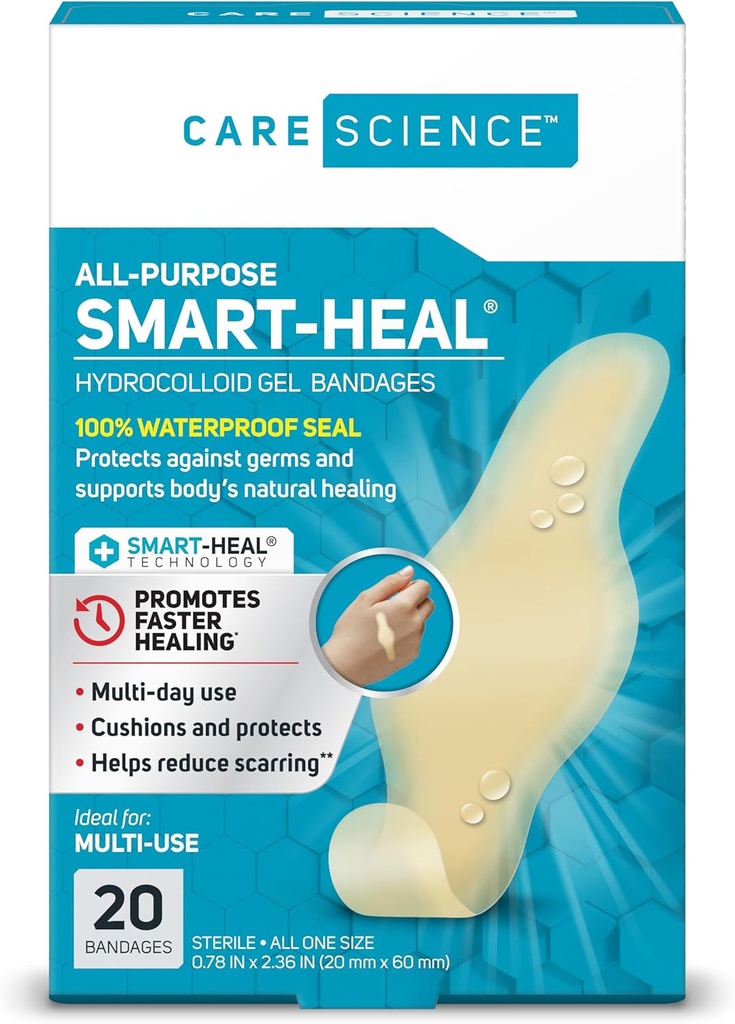 Care Science Smart Heal All-Purpose Hydrocolloïd Gel Bandages, 20 ct.