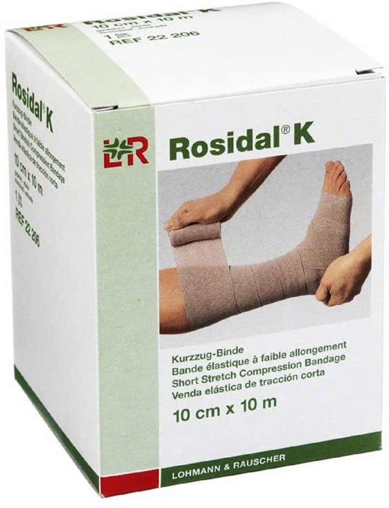 Lohmann & Rauscher Rosidal K Short Stretch Compression Bandage, für den Einsatz im Management von Akute & Chronic Lymphedema, Edema, & Venous Insufficiency, 3.93" x 11 Yards (10cm x 10m), 1 Rolle