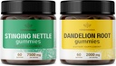 HERBAMAMA Sting Nettle and Dandelion Kit - Bundle von 7500 mg Stinging Nettle Root & 2000 mg Dandelion Root Gummies - Vegan, Non-GMO, Gelatin-Free - 2 Pack