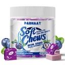 Eisen weiche Kaugummi Ergänzung mit Vitamin C | Blueberry Flavored | Gluten Kostenlose | Eisen Ergänzung für Frauen Männer und Kinder | 60 Count | 2 Monate Versorgung