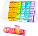 XL Große wöchentliche Pille Organizer 4 Mal am Tag, 7-Tage Pillen Boxen AM PM, Big Compartments Pill Case, Monatliche Medikamente Organizer 28 Tage Spender für Fischöle, Vitamin Holder Supplement