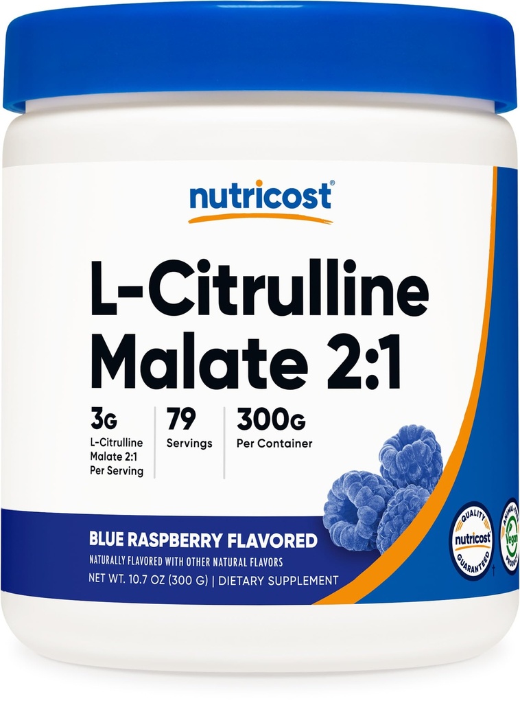 Nutricost L-Citrulline Malat 2:1 (300 Gramm) (blauer Himbeer)