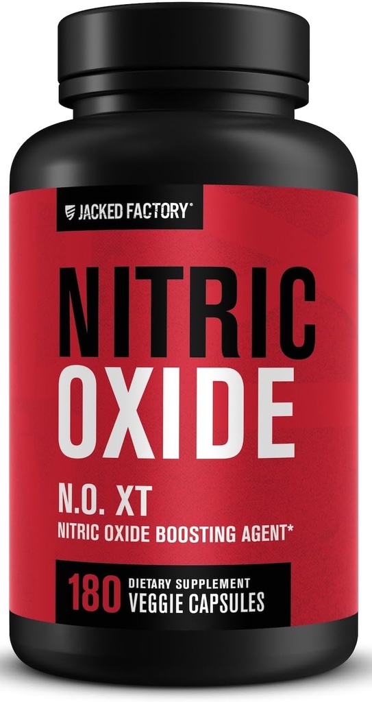 Jacked Factory N.O. XT Nitric Oxide Supplements for Men w/Nitrosigine L Arginine L Citrulline Supplement for Muscle Pumps & Vascularity - Pre Workout Nitric Oxide Booster & Muscle Builder - 180 Caps
