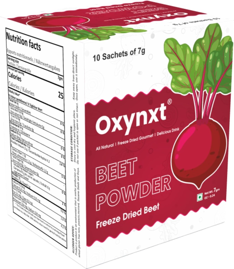 Sachets en poudre de betteraves séchées surgelées (70g)