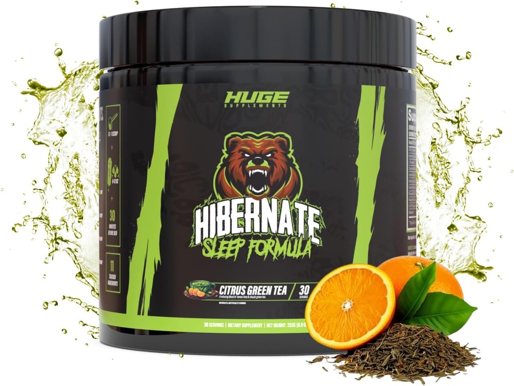 Hibernate Sleep Supplement, Komplett & Optimally Dosed Sleep Recovery Formel, Relax & Entwind, Inklusive GABA, Valerian Root, Melatonin, 5-HTP & Mehr (30 Portionen)