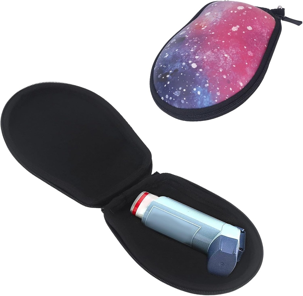 Inhaler Reisetasche,14.5cm Länge PU Harte Tragetasche Volle Asthma Inhaler Aufbewahrungstasche