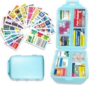Pill Organizer mit Medizin Etiketten 146 Etiketten Travel Daily Pill Container Mini Medication Organizer Speicher Pill Organizer Reisen Essentials Pill Case 7 Day (Blau, 1 Pack(Large))