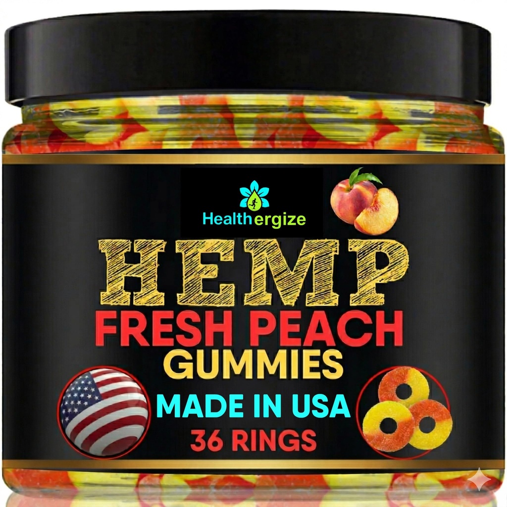 Hanfgummis-Premium Peach Ringe-Fresh und volle Flammen Gummy Bear Edibles-Natural Hanf Öl-Gesundheit Routine und Unglück-Made in den USA