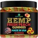 Hanfgummis-Premium Peach Ringe-Fresh und volle Flammen Gummy Bear Edibles-Natural Hanf Öl-Gesundheit Routine und Unglück-Made in den USA