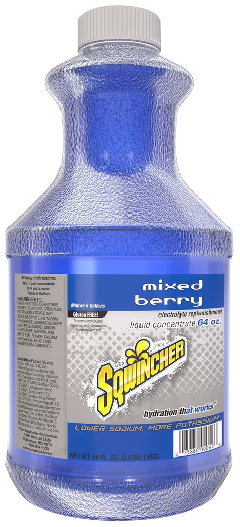 Sqwincher 030320-MB Liquid Concentrate, 5 Gallon Yield, Blau, Standard (Pack mit 6)