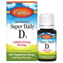 Carlson - Super Daily D3, Vitamin D Tropfen, 2.000 IU pro Tropfen, 1-Jahres-Versorgung, Vitamin D3 Flüssigkeit, Herz-und Immun-Gesundheit, Vegetarisch, flüssige Vitamin D Tropfen, entflammt, 365 Tropfen