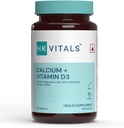 Vitals Calcium + Vitamin D3 Supplement, 90 Calciumtabletten, mit Magnesium, für vollständige gemeinsame Gesundheit Unterstützung - Frauen und Männer. (Pack von 1)