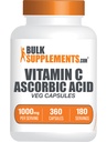 BulkSupplements.com Ascorbic Säure Kapseln - Ascorbic Säure Vitamin C 1000mg, Vitamin C Supplement - Vegan & Glutenfrei, 2 Kapseln pro Servieren, 360 Count (Pack von 1)