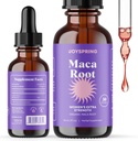JoySpring gouttes liquides de la racine de la maca biologique pour les femmes – supplément d'énergie et de bien-être de la maca péruvienne – nouveaux cadeaux de maman – avec vitamines B2, B6, Niacine (B3), fer et calcium – 1 oz