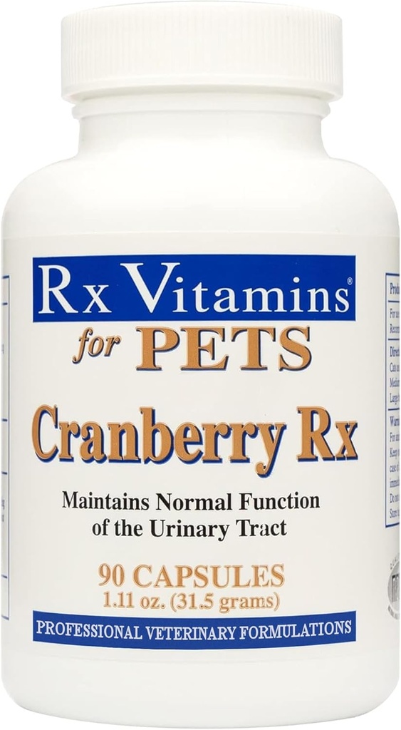Rx Vitamins Cranberry Pillen für Hunde - Cat Urinary Tract Medicine Support - UTI Behandlung für Haustiere - Hunde- und Katzenurgiehilfe - 90 Cap.