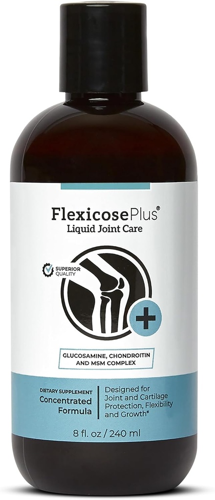 Flexicose Plus - Liquid Joint Care - 8 fl oz - Advanced Joint Support Supplement mit Glucosamin, Chondroitin & MSM Complex Joint Care für Männer und Frauen