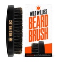 Wild Willies Natürliche Boar Bristle Brush für Haar & Bart - Mehrzweck Boar Bristle Haarbürste für Grooming Slick Back Hair, Bart und Schnurrbart - Reise Größe Bart & Haarbürste für Männer