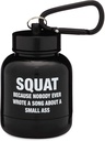 ONMYWHEY - Protein Powder & Supplement Funnel Keychain, Portable To-Go Container für das Gym, Workouts, Fitness, & Travel - TSA genehmigt, Squat