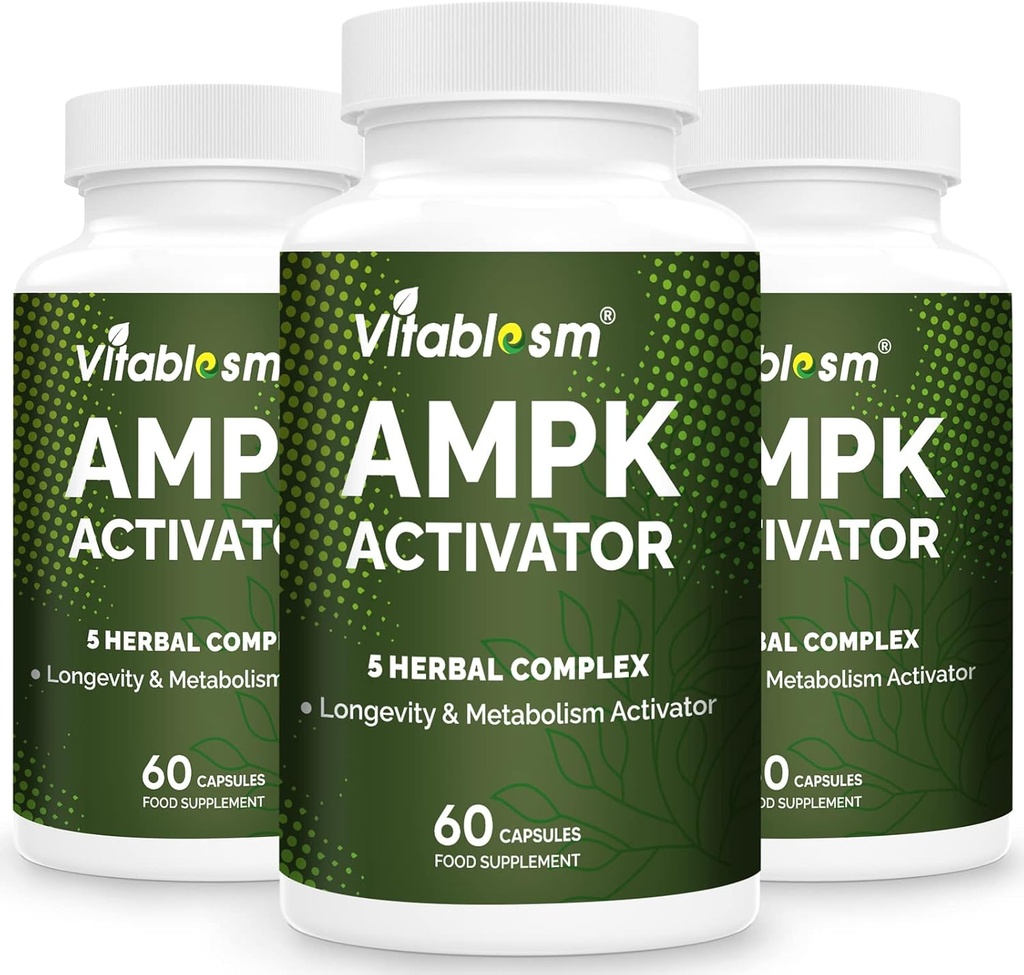 AMPK Activator Supplement, 5 in 1 Jiaogulan Gynostemma AMPK Metabolic Activator 180 Vegetarische Kapseln(180 Count(Pack von 3))
