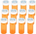 Kunststoff Medizin Pillen Flaschen mit kinderbeständigen Kappen - Push Down und Turn - Verschreibungspflichtige Vial, Medizin Container, Pillen Cases Dispenser Organizer (12pcs, 6 Dram)