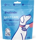 Protexin Daily Care Gut+ Skin & Coat | 60 Hundekäse, Lachs und Süßkartoffel Aroma Hundeergänzung | Probiotics für Hunde, Hund Postbiotics