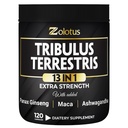Zolotus 13in1 Tribulus Terrestris Capsules avec Maca, Horny Goat Weed, Panax Ginseng, Saw Palmetto, Tongkat Ali, Shilajit & More - L'énergie, supplément d'endurance pour les hommes et les femmes - 120 comtes