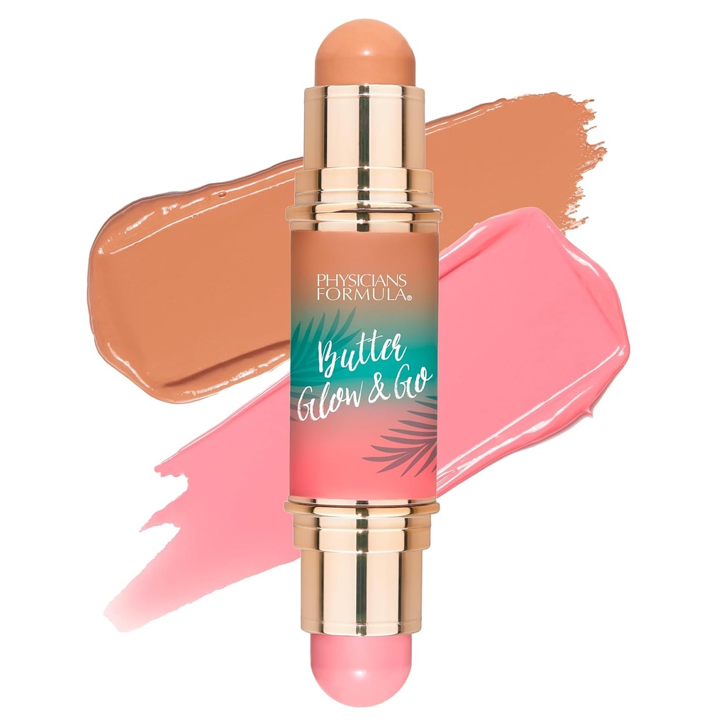 Formule des médecins Beurre Glow & Go Bâton multi-usage, Ultra-Creamy Formule de finition radiante avec beurre de Murumuru, végétalien et sans cruauté- rose marin