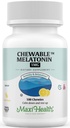 Maxi Health Chewable Melatonin, Kosher Lemon Flavor, Melatonin pour adultes et enfants, Aide naturelle pour adultes et enfants, Melatonin Chewables Alternative à Melatonin Gummies Kids Dose, (100 comte)